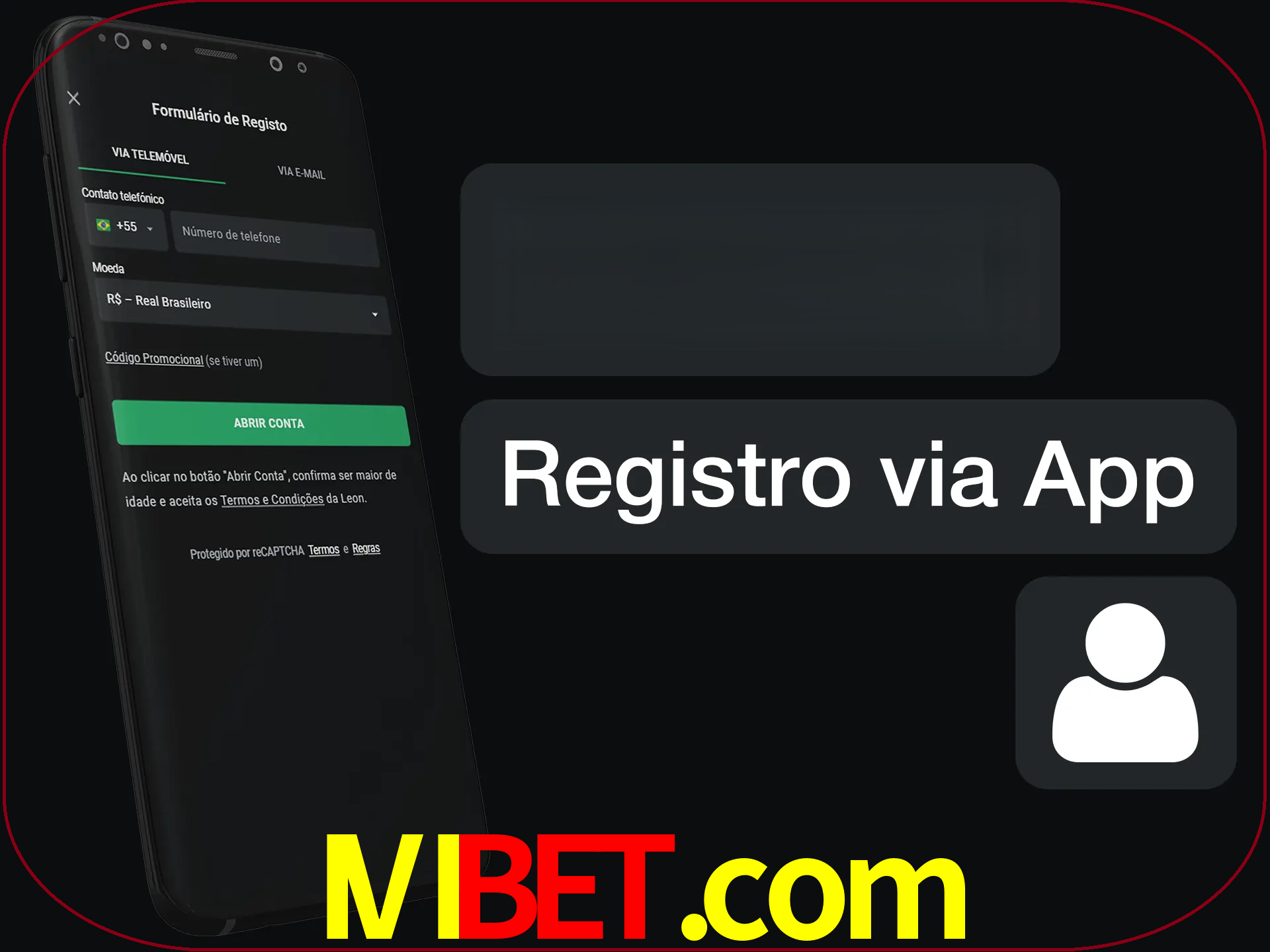 Registre-se com duas etapas usando o aplicativo.