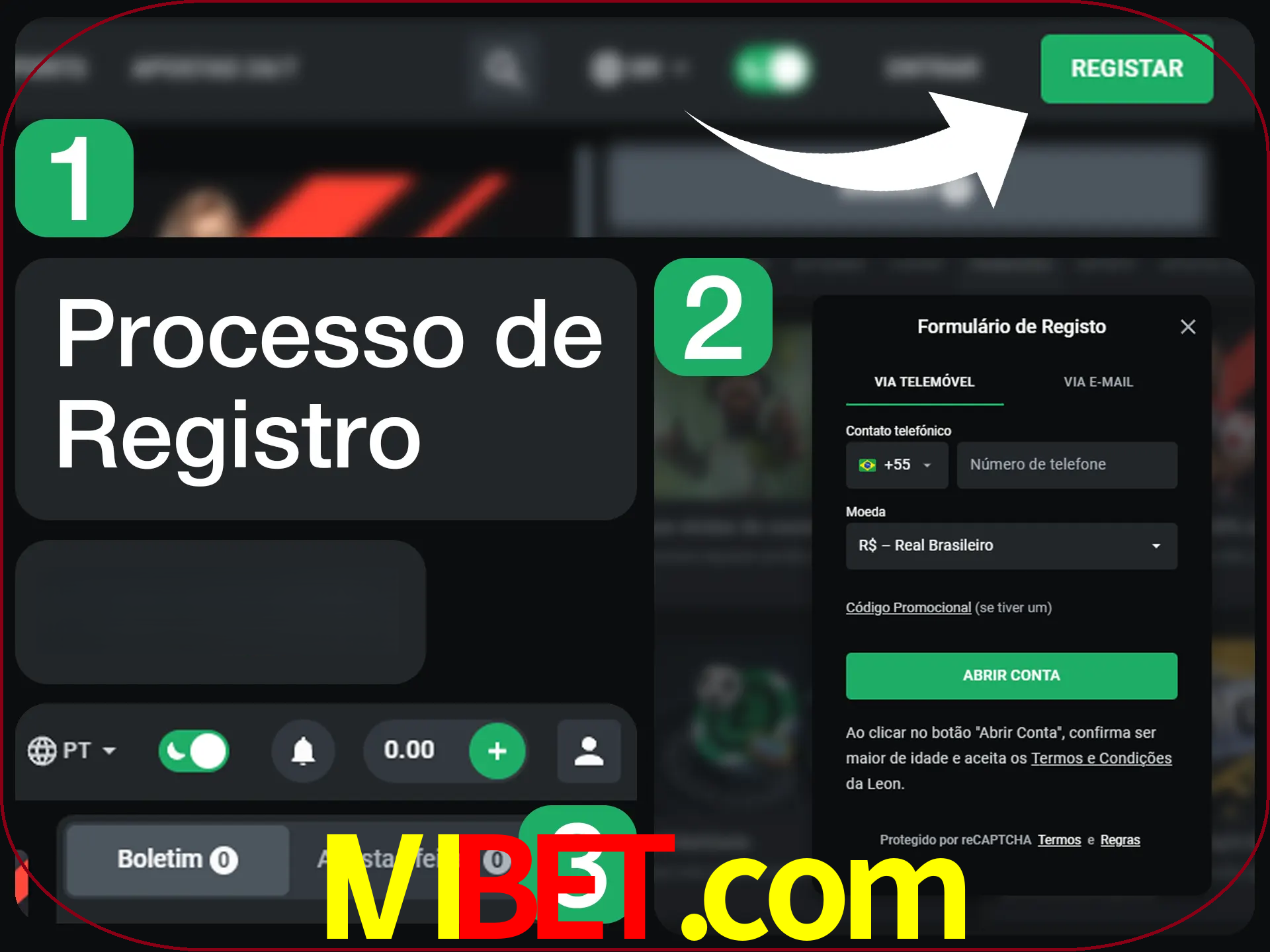 O processo de registro na LeonBet é simples.